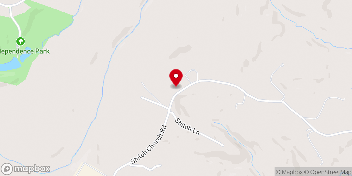 Map showing location of Shiloh Church