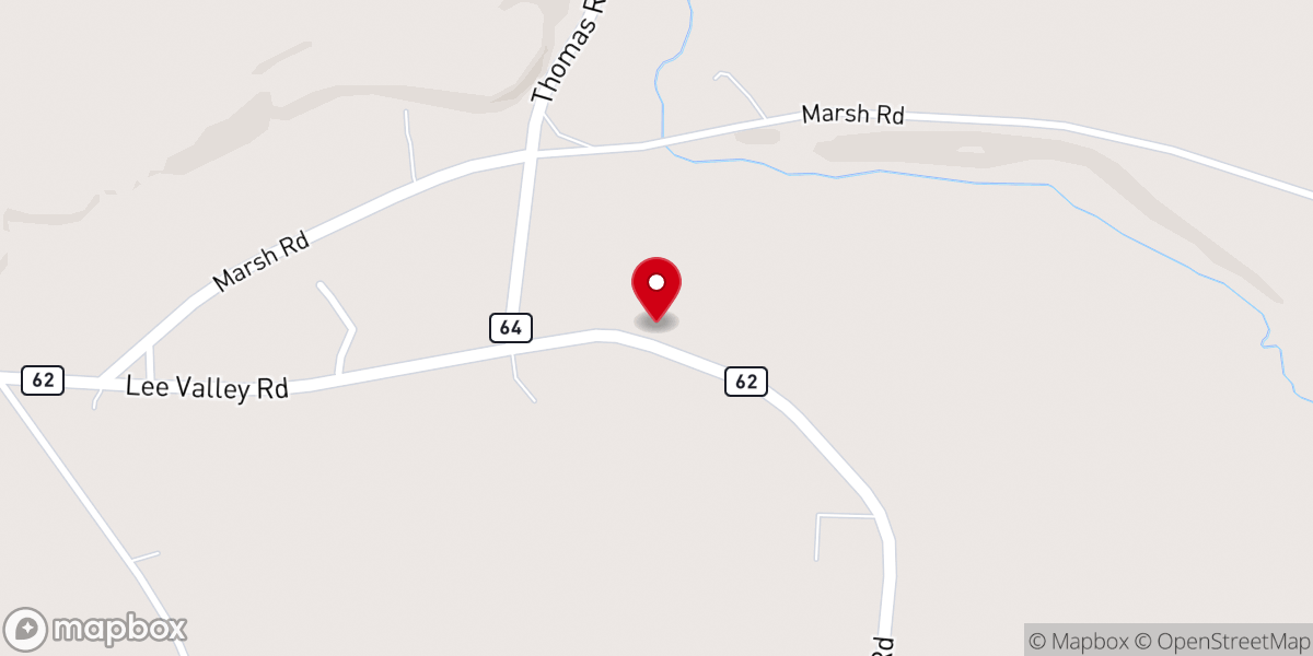 Map showing location of Collins Farm and Creamery