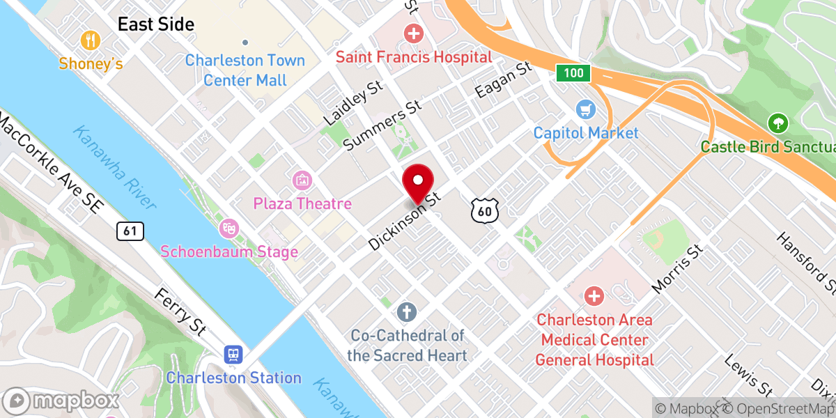 Map showing location of Faith in Action of the Greater Kanawha Valley Inc