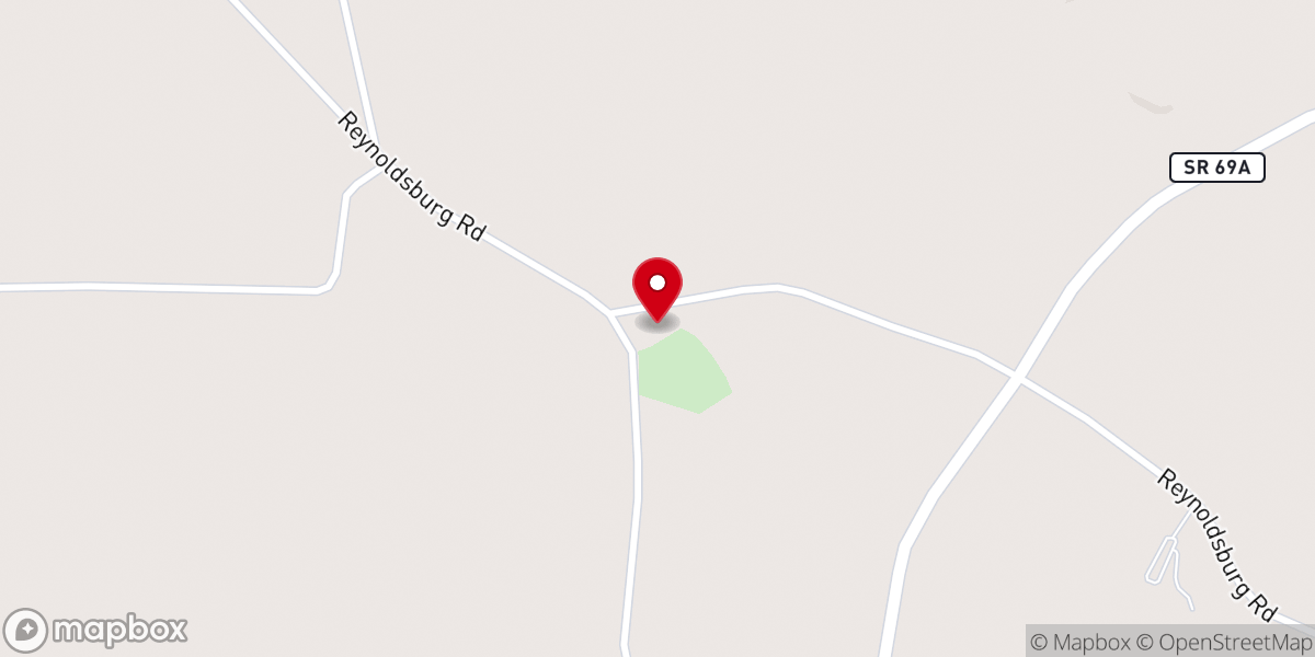 Map showing location of Rushings Creek Baptist Church