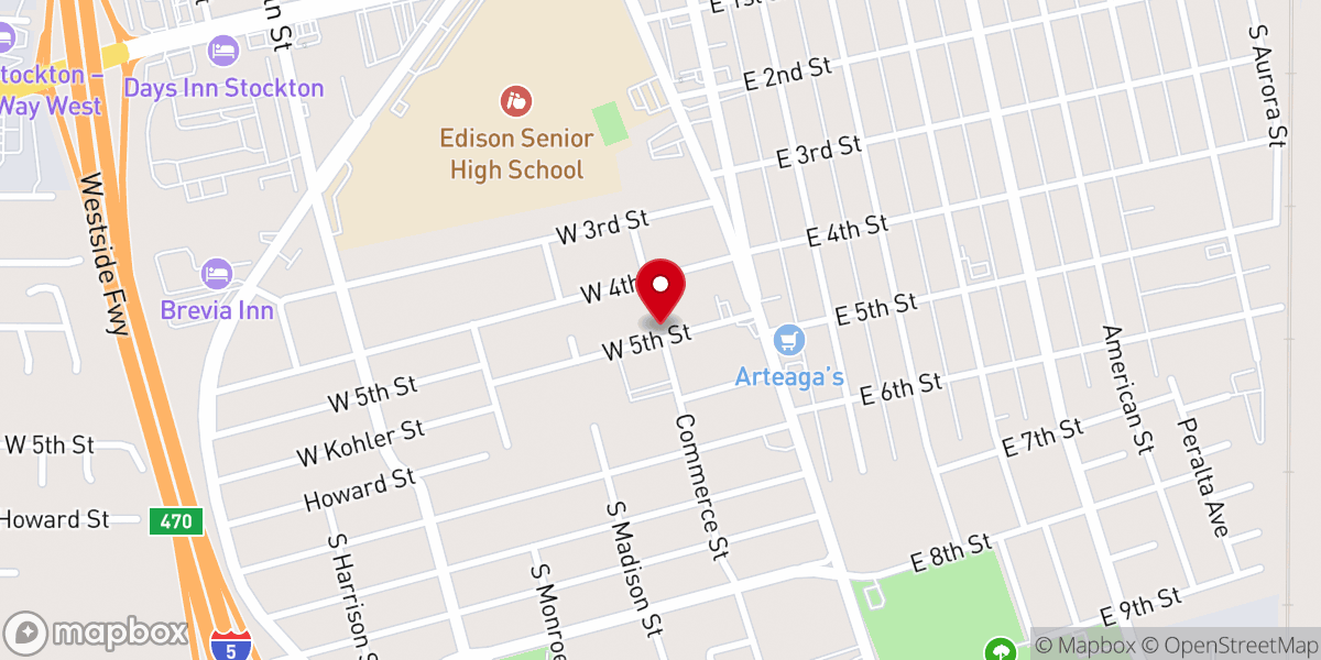 Map showing location of Corinthian Missionary Baptist Church