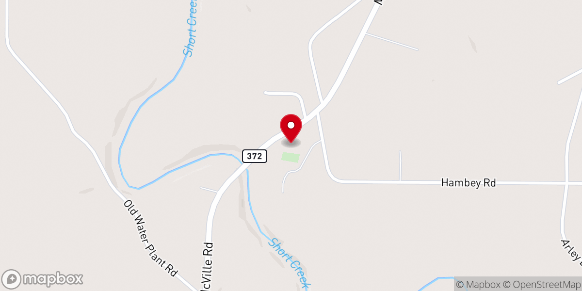 Map showing location of Myrtletree Baptist Church