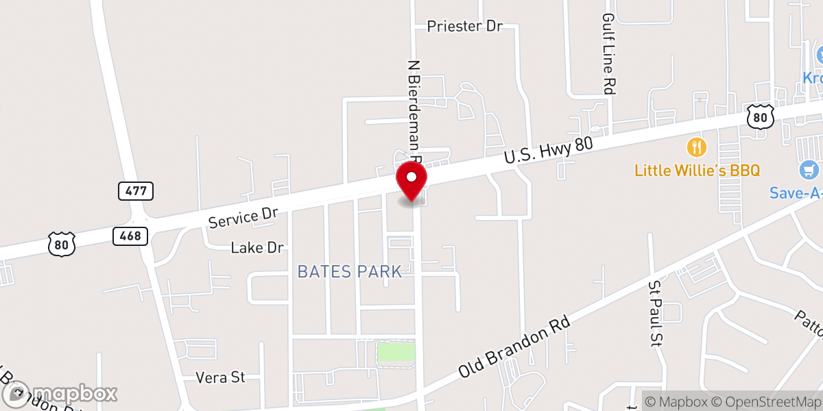 Map showing location of Glory Revival Center
