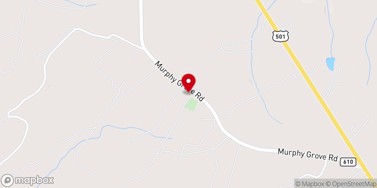 Map showing location of Murphy's Grove Baptist Church