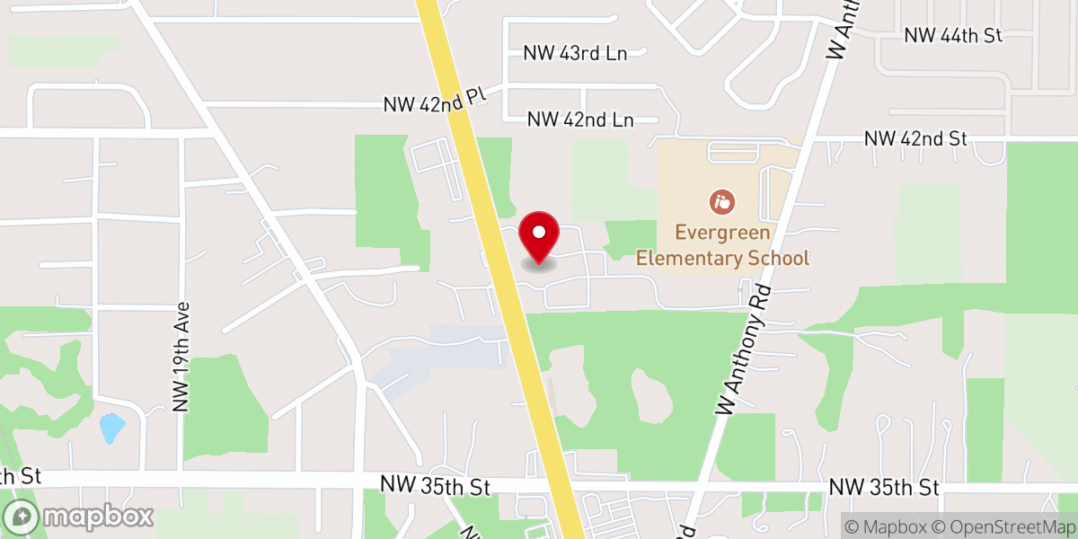 Map showing location of Living Waters Church