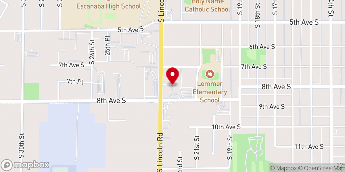 Map showing location of Escanaba Catholic Faith Formation at Saint Anne’s