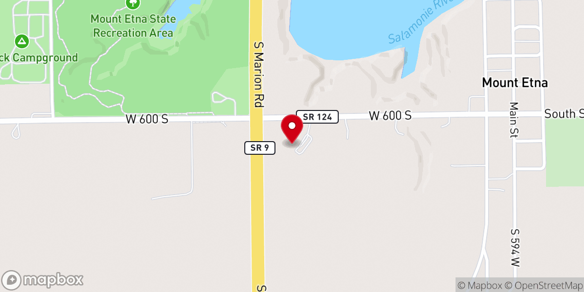 Map showing location of Mt Etna Community Life Church