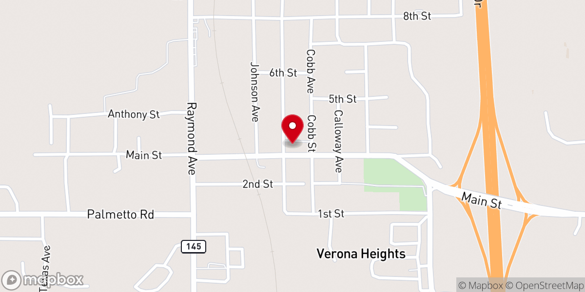 Map showing location of Verona United Methodist Church