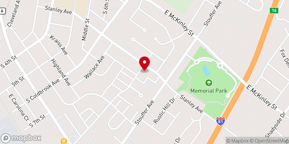 Map showing location of Chambersburg Bible Church