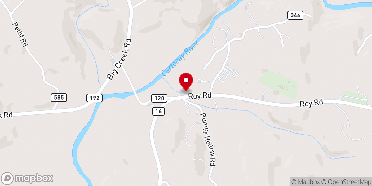 Map showing location of Flint Hill Church