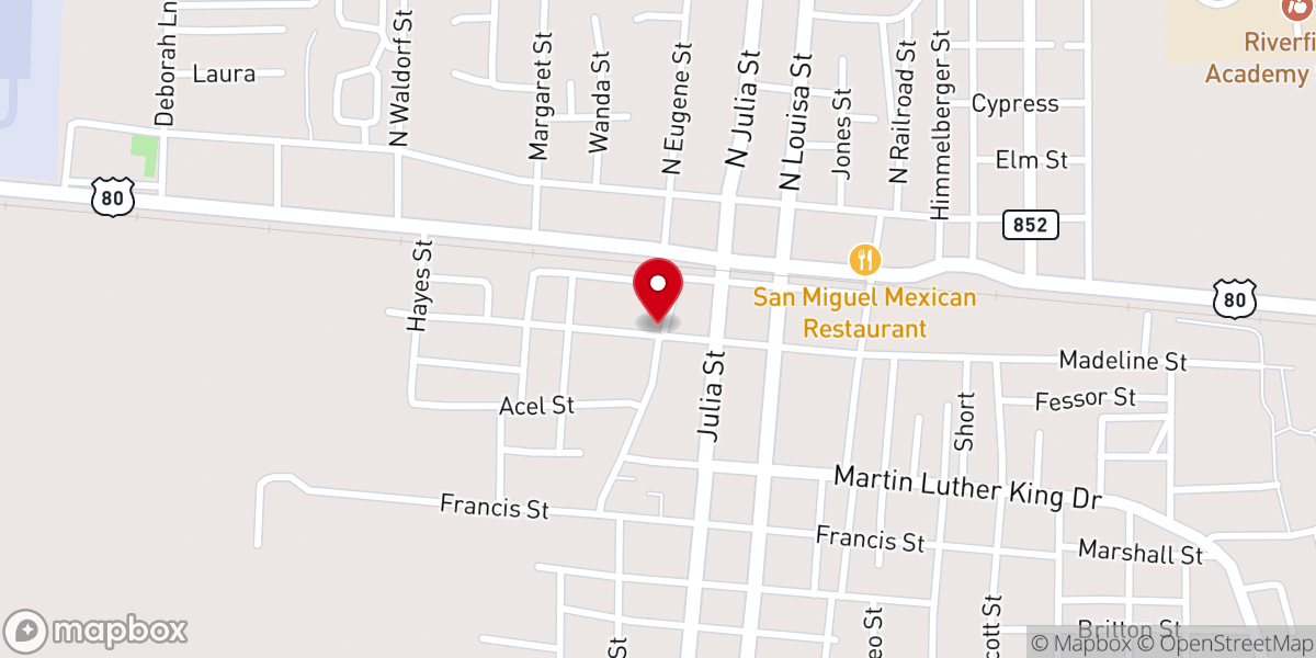 Map showing location of LSU AG Center