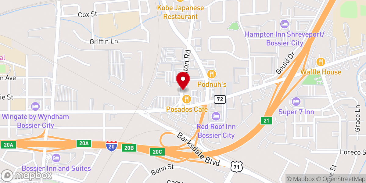 Map showing location of Men of Courage Louisiana