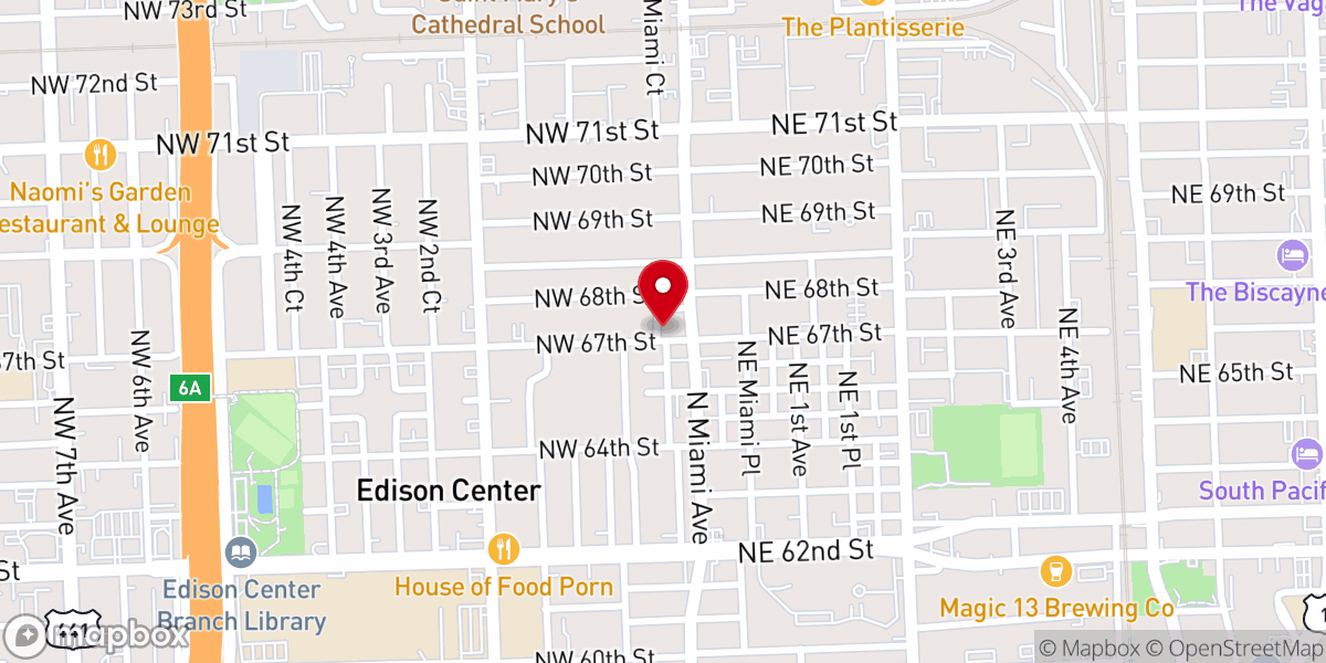 Map showing location of Upper Room Assembly of God