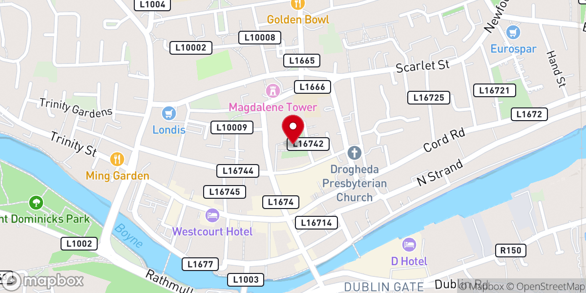 Map showing location of St. Peter's Church of Ireland