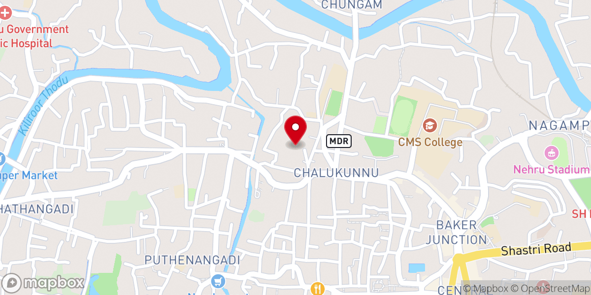 Map showing location of CSI Holy Trinity Cathedral, Kottayam
