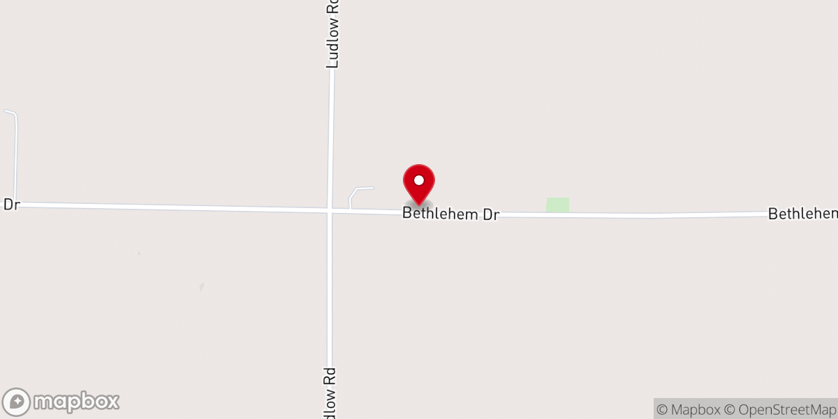 Map showing location of Bethlehem Presbyterian Church