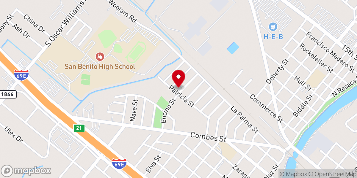Map showing location of La Palma Baptist Church