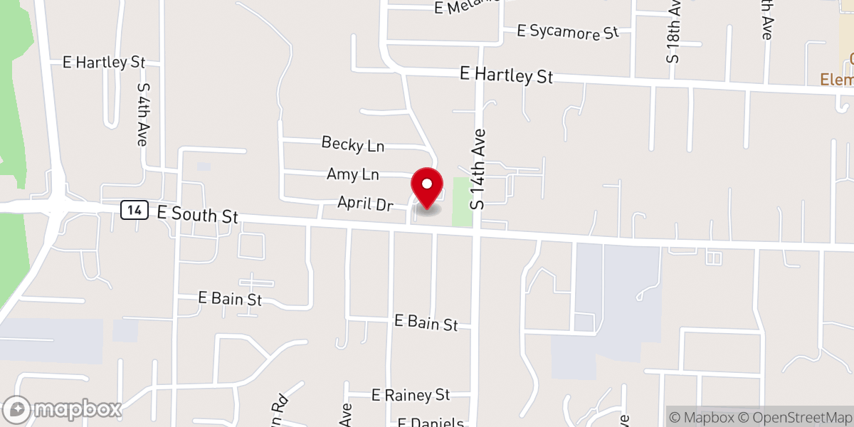 Map showing location of Ozark Highlands Church