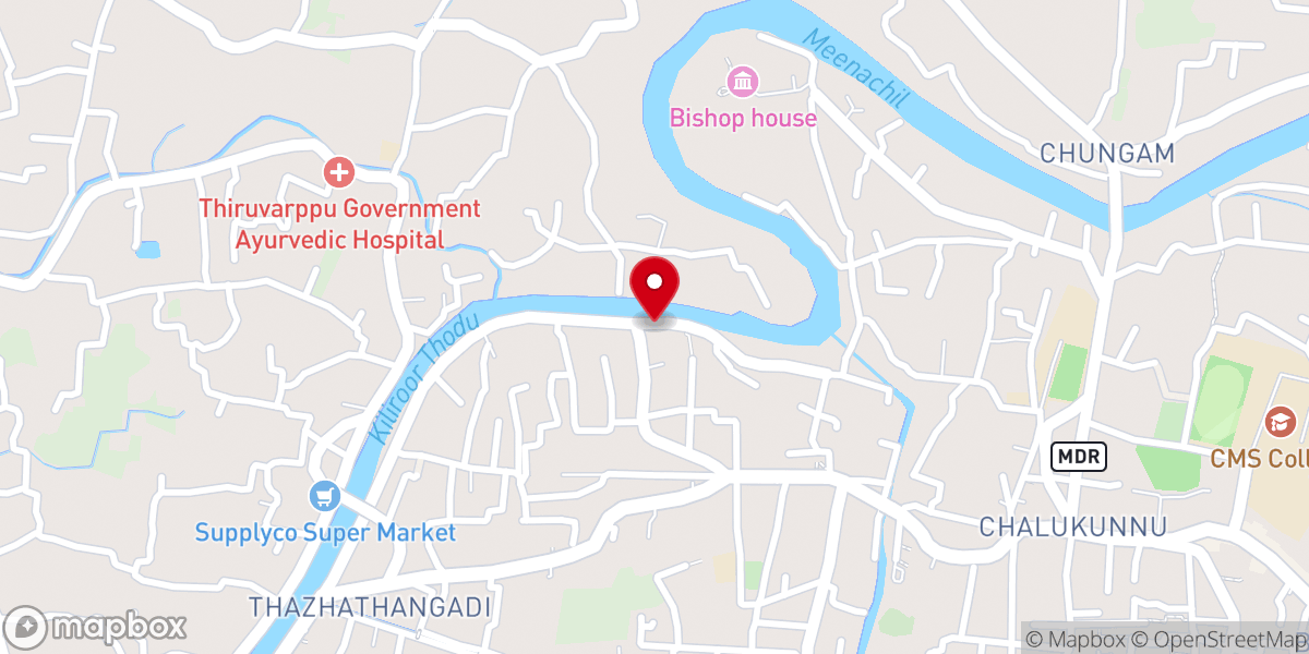 Map showing location of St. George Knanaya Catholic Forane Church