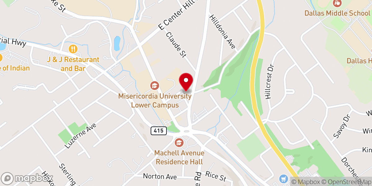 Map showing location of Dallas United Methodist Church