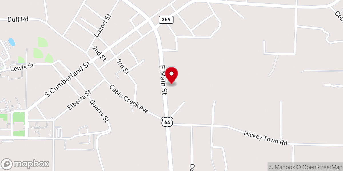 Map showing location of Lamar Baptist Church