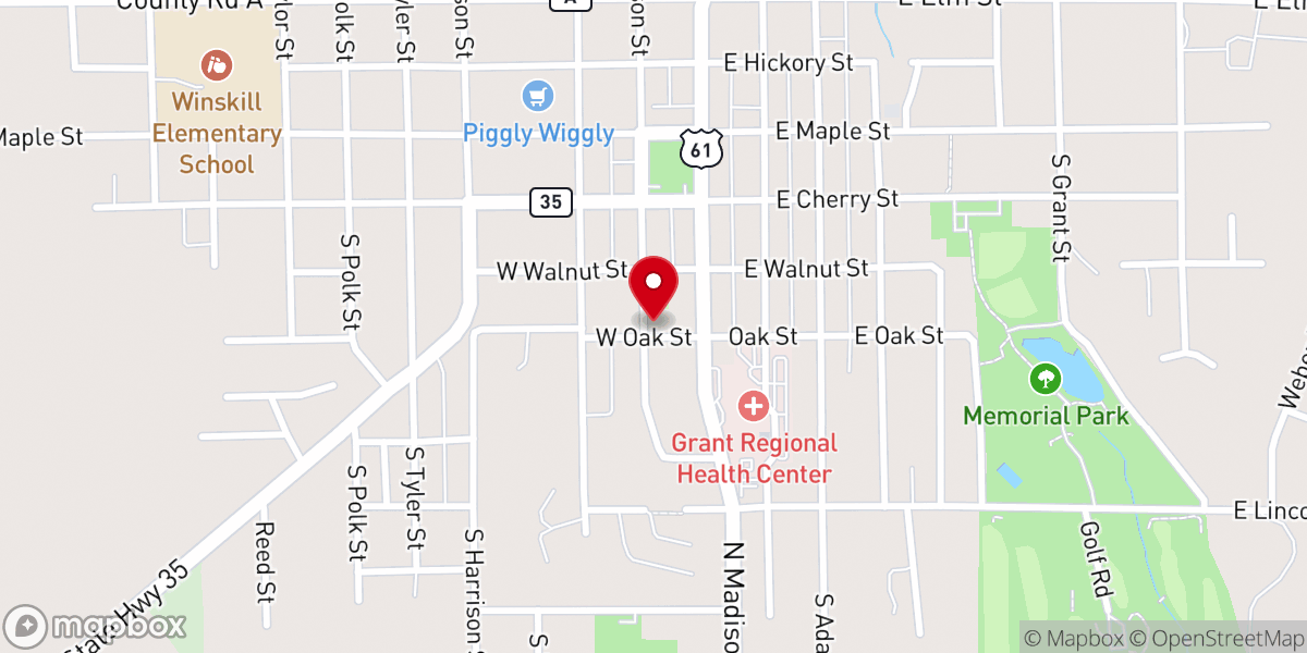 Map showing location of Presbyterian Church