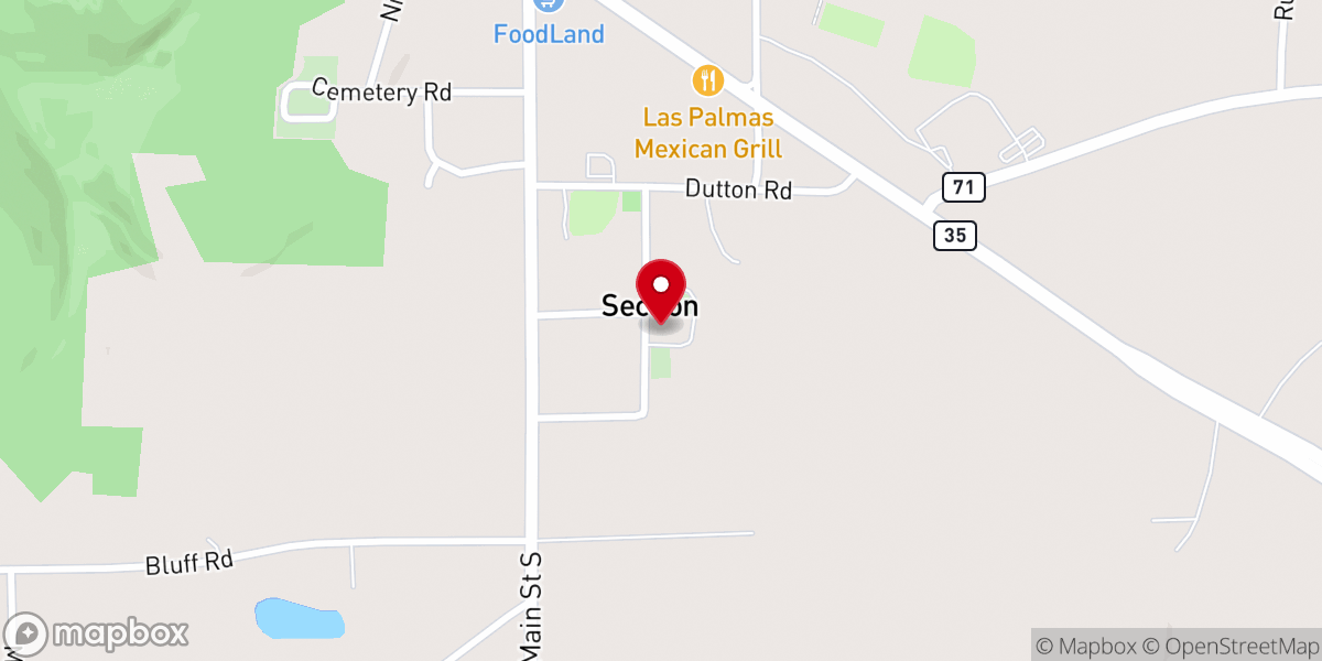 Map showing location of Section United Methodist Church