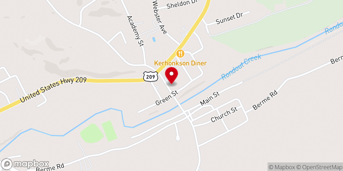 Map showing location of Federated Church of Kerhonkson