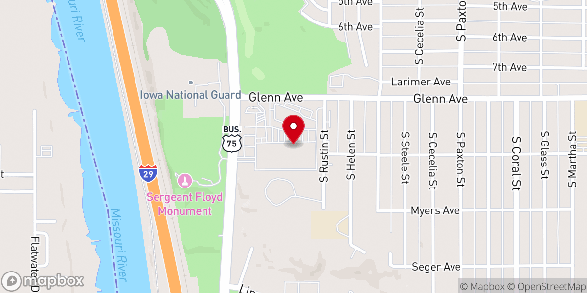 Map showing location of Riverzedge Church