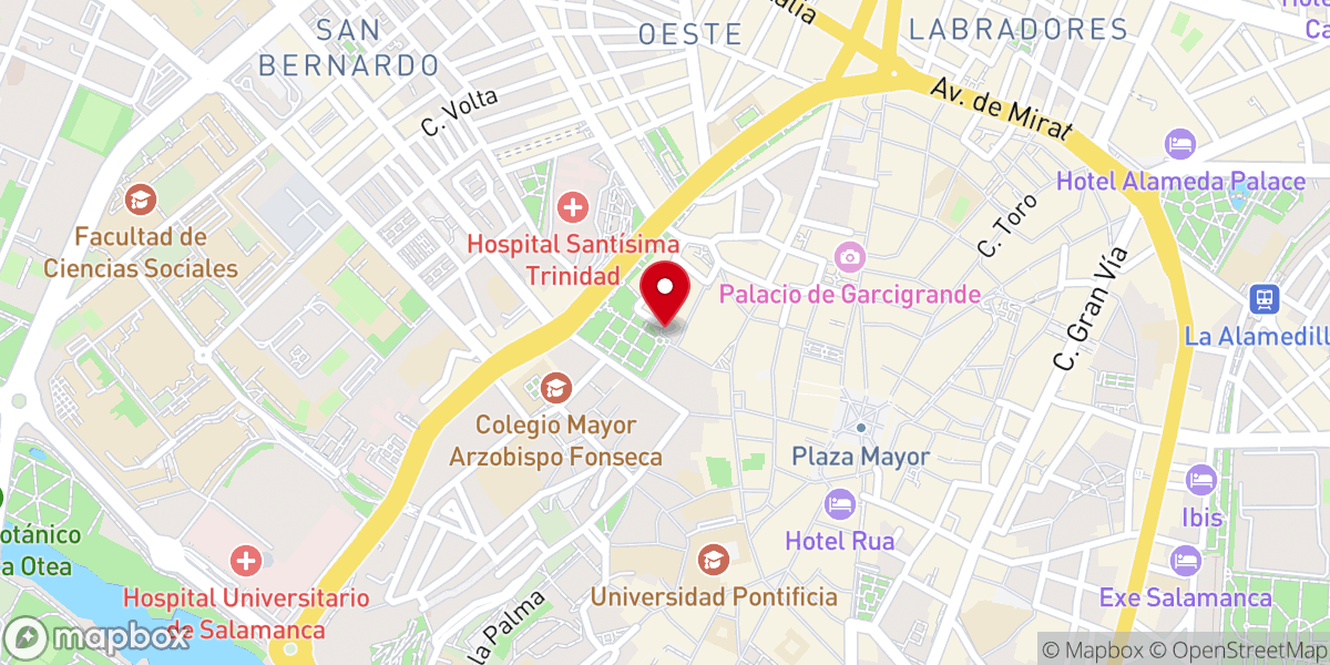 Map showing location of Capilla de la Vera Cruz