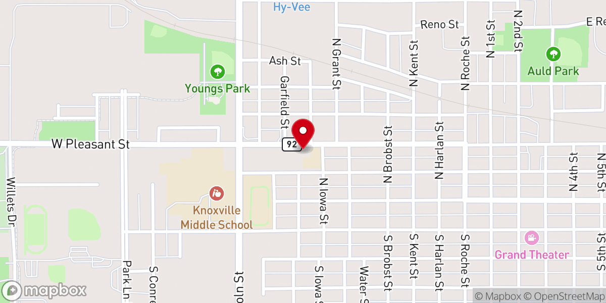 Map showing location of Trinity Lutheran Church