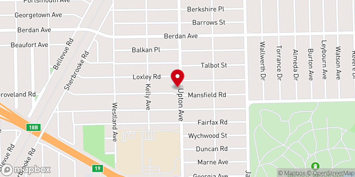 Map showing location of River of Life Church