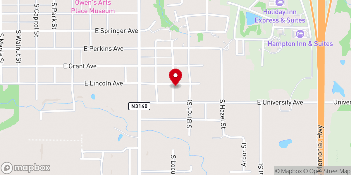 Map showing location of Beebe Chapel CME Church