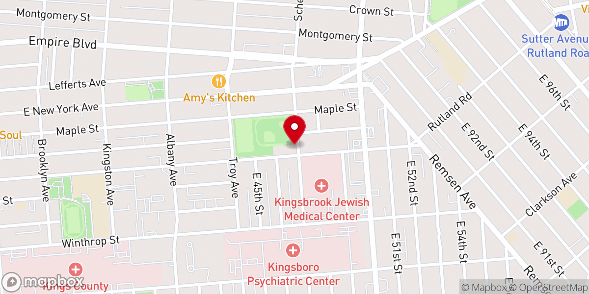 Map showing location of Faith Gospel Assembly