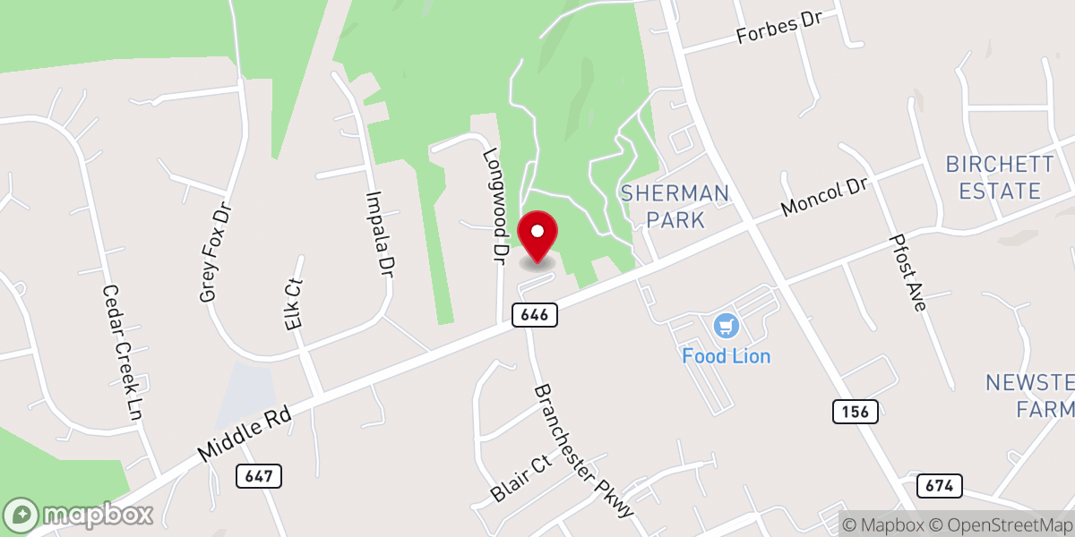 Map showing location of Abundant Life Church
