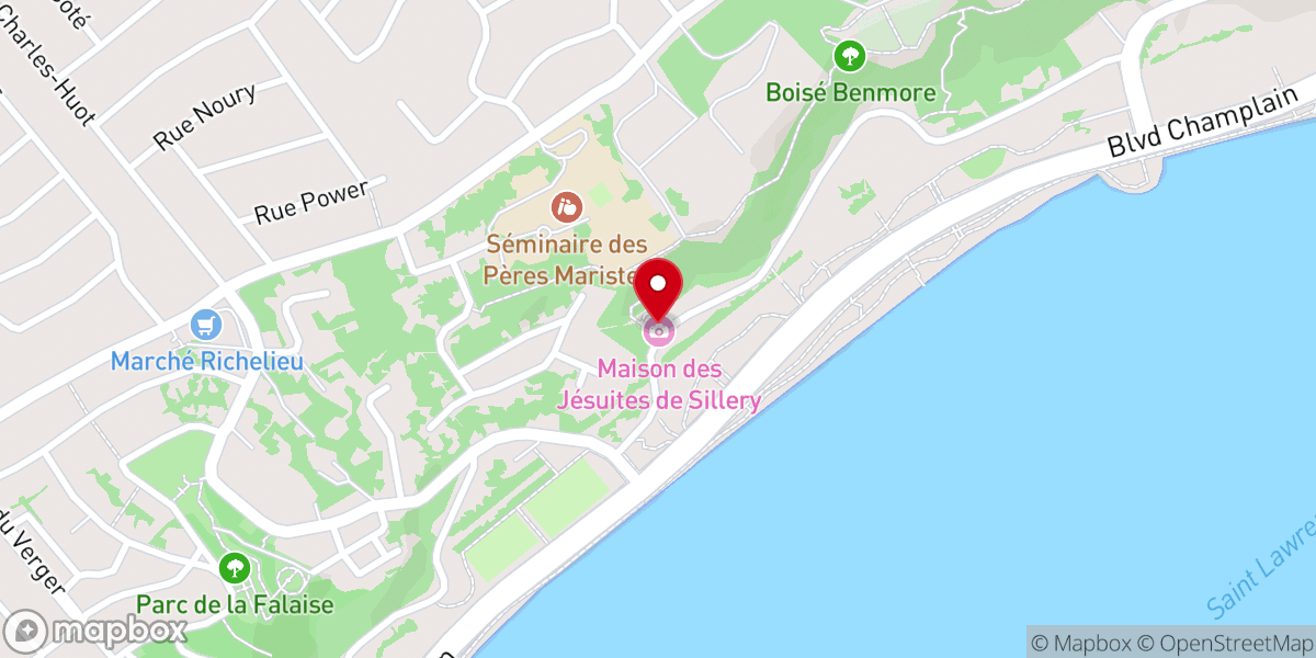 Map showing location of Jesuit house of Sillery