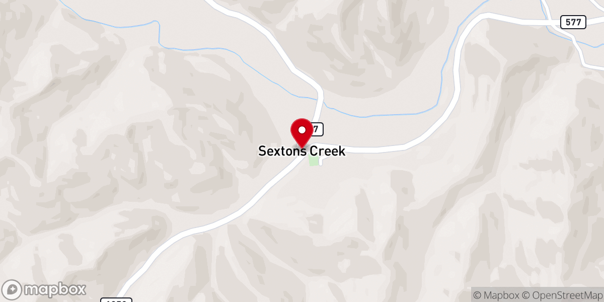Map showing location of Sextons Creek