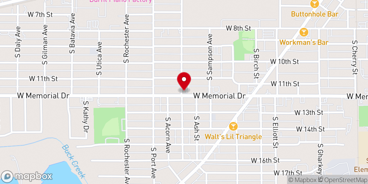 Map showing location of Memorial Dr. Wesleyan Church