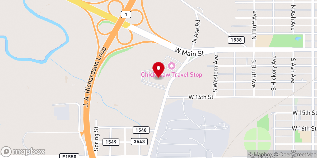 Map showing location of Lazer Zone Family Fun Center