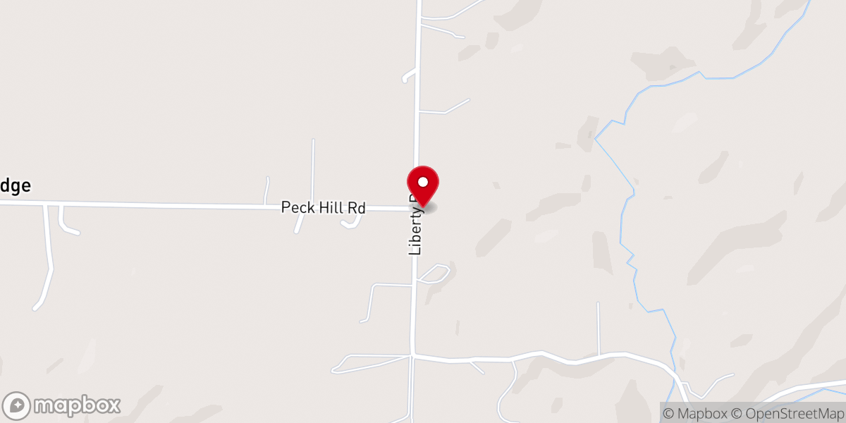 Map showing location of New Liberty Church