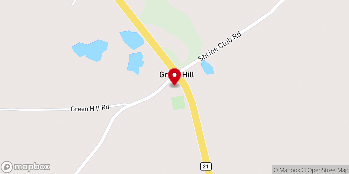 Map showing location of Greenhill Baptist Church