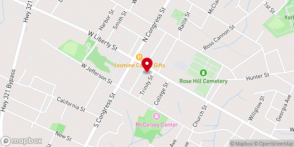 Map showing location of Trinity United Methodist Church