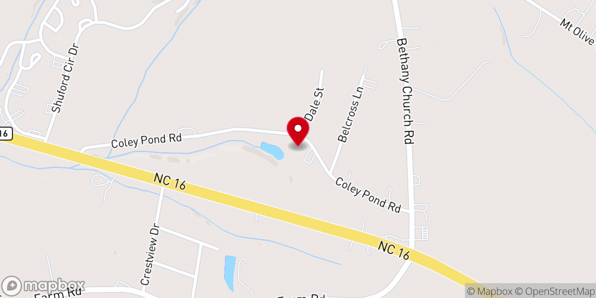 Map showing location of Faith Baptist Church