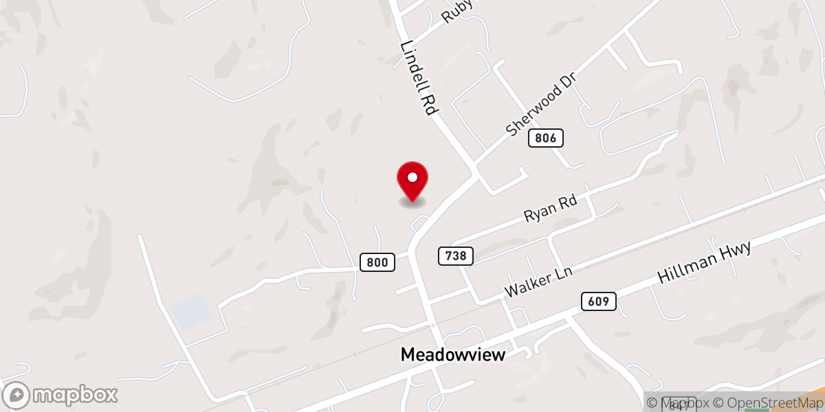 Map showing location of Woodland Hills Christian Church-Meadowview Campus