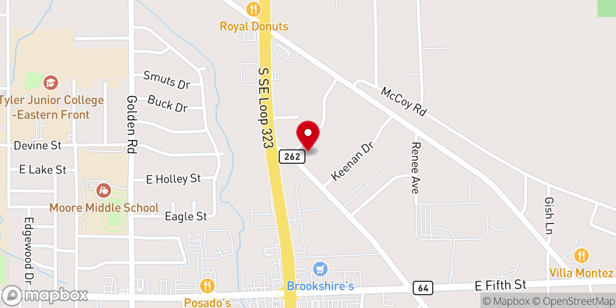 Map showing location of Our Lady of Guadalupe