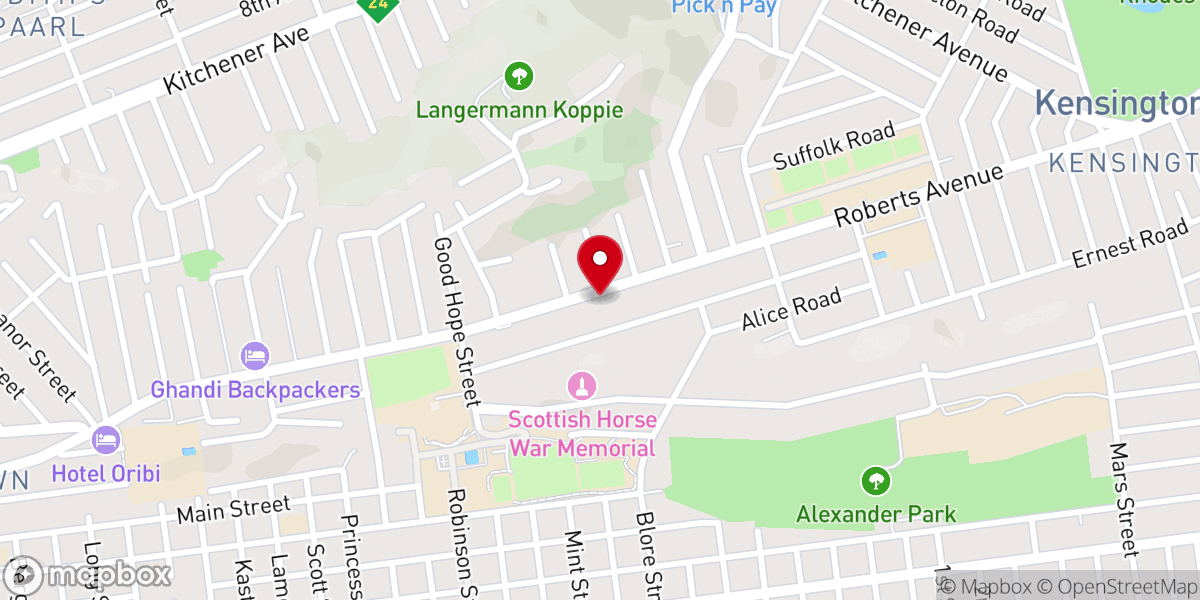 Map showing location of Kensington Methodist Church