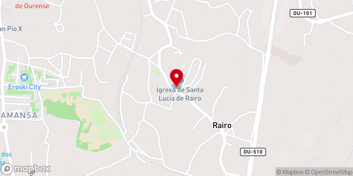 Map showing location of Iglesia de Santa Lucia de Rairo