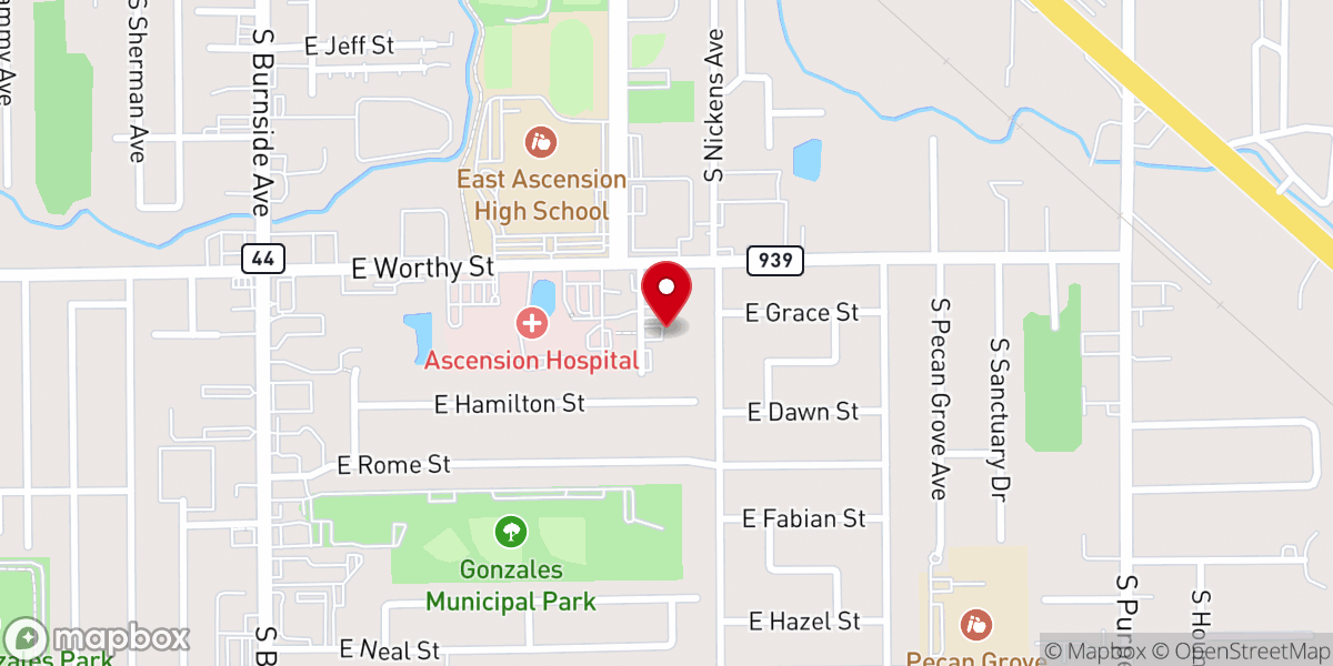 Map showing location of Ascension Counseling Center