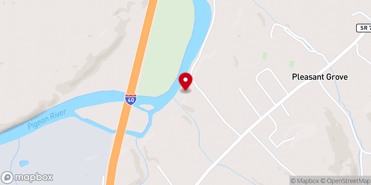 Map showing location of Pleasant Grove Baptist Church