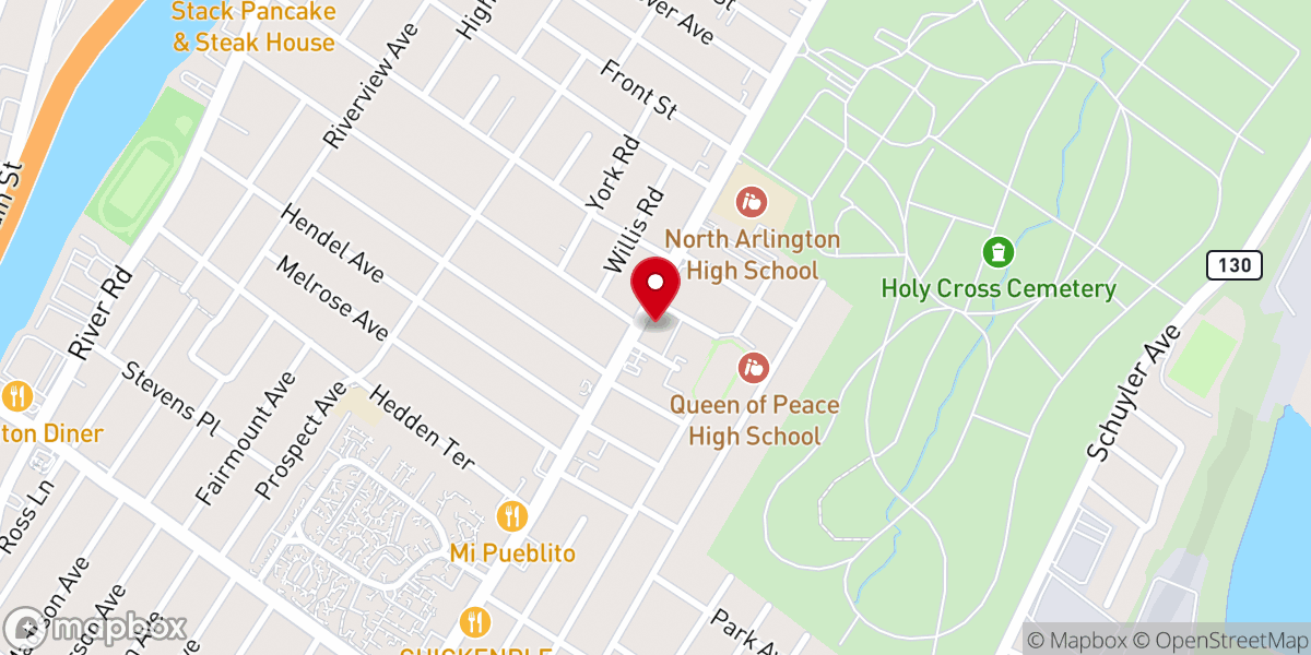 Map showing location of Queen of Peace Roman Catholic Church
